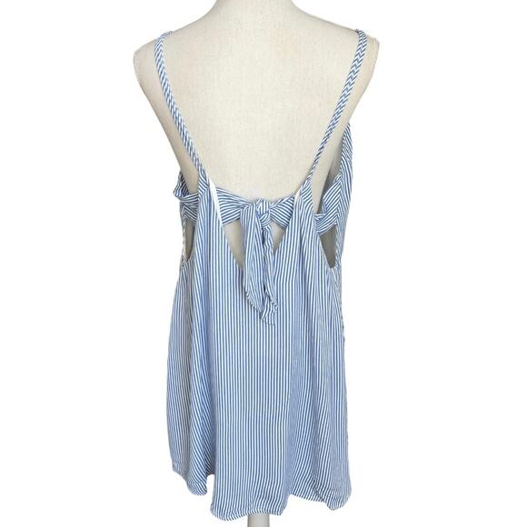 If by Sea Adrift Blue Striped Tie-Back Mini Swing Dress NEW coastal beachy - Picture 7 of 10